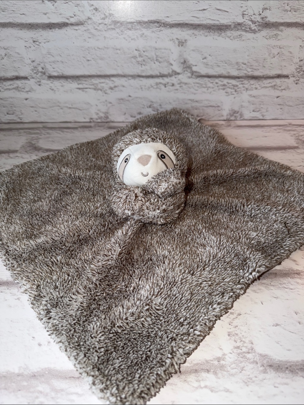 CARTERS Beige Plush Sloth Lovey Stuffed Animal Fluffy and Soft